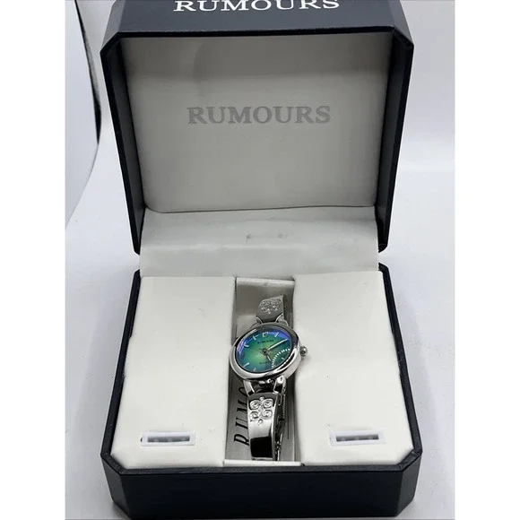 Rumours Women's Quartz Watch Blue/Green Dial Silver Band- New Battery w/ Box - Picture 9 of 10